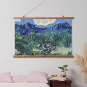Vincent van Gogh - Olivenbäume mit den Alpen Wandteppich Mit Holzrahmen (Schlafzimmer)