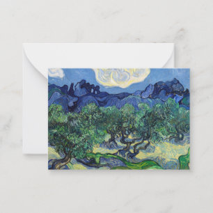 Vincent van Gogh - Olivenbäume mit den Alpilles Mitteilungskarte