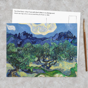 Vincent van Gogh - Olivenbäume mit den Alpilles Postkarte