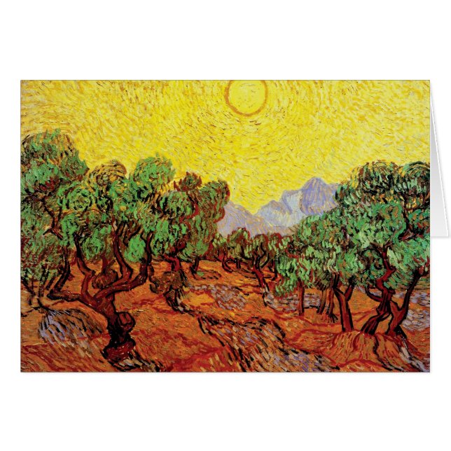 Vincent Van Gogh - Olivenbäume mit gelbem Himmel (Vorderseite (Horizontal))