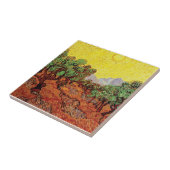 Vincent Van Gogh - Olivenbäume mit gelbem Himmel Fliese (Seite)