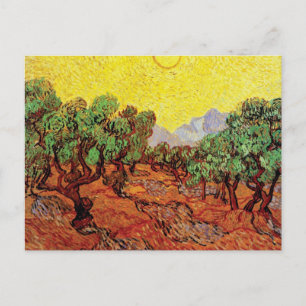 Vincent Van Gogh - Olivenbäume mit gelbem Himmel Postkarte
