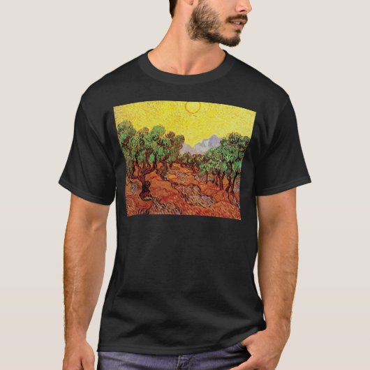 Vincent Van Gogh - Olivenbäume mit gelbem Himmel T-Shirt (Vorderseite)
