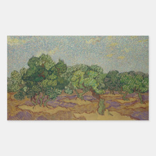Vincent van Gogh - Olivenbäume Rechteckiger Aufkleber