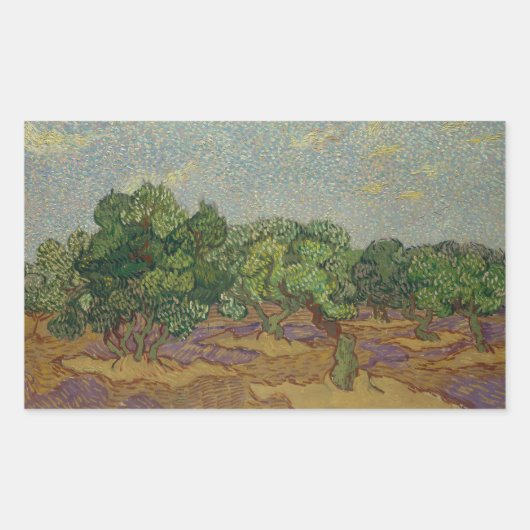 Vincent van Gogh - Olivenbäume Rechteckiger Aufkleber (Vorderseite)