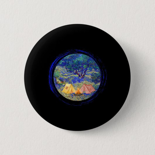 Vincent Van Gogh Olivenhain Camping Grafik Fo Button (Vorderseite)