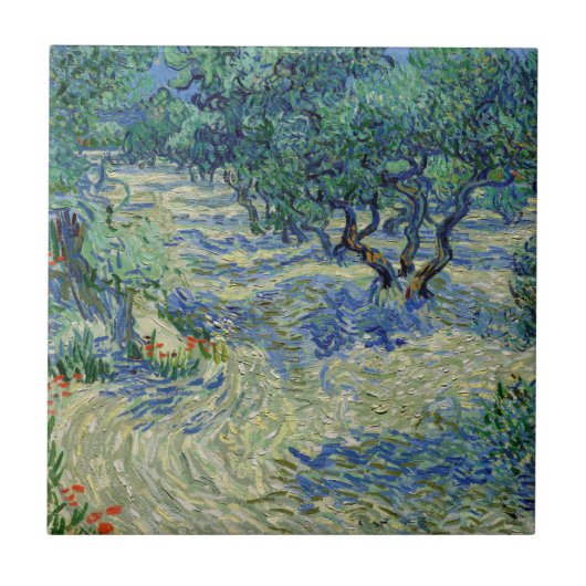 Vincent van Gogh - Olivenhain Fliese (Vorderseite)