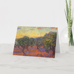 Vincent van Gogh - Olivenhain, orangener Himmel Karte