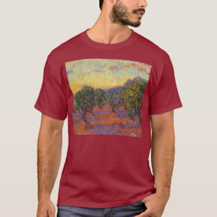 Vincent van Gogh - Olivenhain, orangener Himmel T-Shirt
