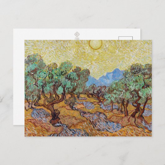 Vincent van Gogh Olivenhaine Postkarte | ATEMBERAU (Vorne/Hinten)