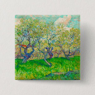 Vincent van Gogh Orchard in Blossom Button