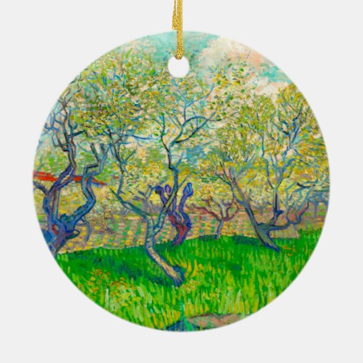 Vincent van Gogh Orchard in Blossom Keramik Ornament (Hinten)