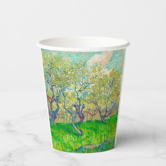 Vincent van Gogh Orchard in Blossom Pappbecher (Rückseite)