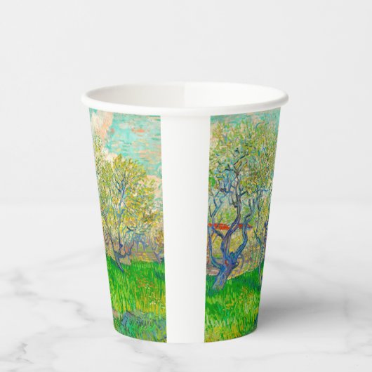Vincent van Gogh Orchard in Blossom Pappbecher (Links)