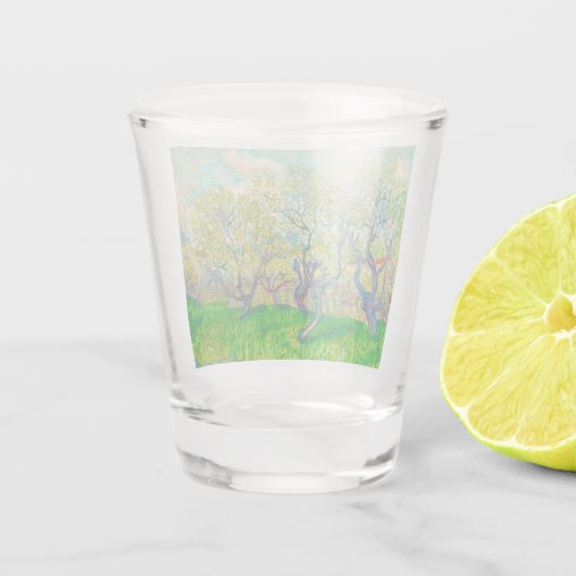 Vincent van Gogh Orchard in Blossom Schnapsglas (Rückseite)