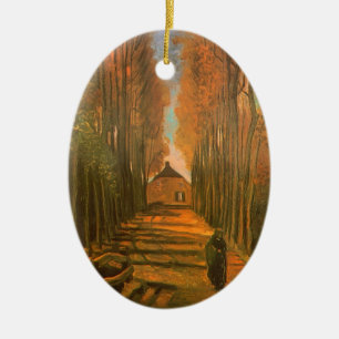 Vincent van Gogh - Pappelallee im Herbst Keramik Ornament