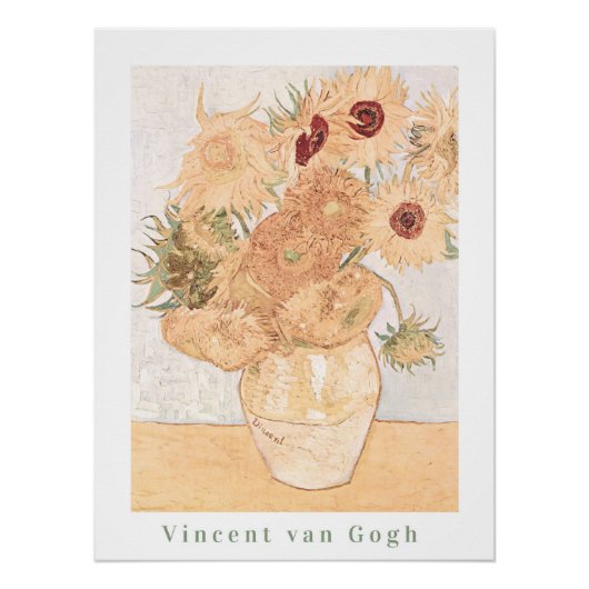 Vincent Van Gogh Pastel Sunflower Print Poster (Vorderseite)