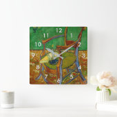 Vincent van Gogh - Paul Gauguins Sessel Quadratische Wanduhr (Zuhause)