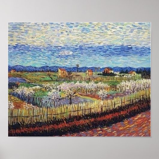 Vincent Van Gogh - Peach Trees in Blossom Kunst, D Poster (Vorne)
