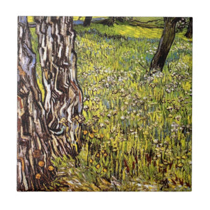 Vincent Van Gogh - Pinienbäume und Lüster Fliese
