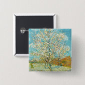 Vincent van Gogh - Pink Peach Tree in Blossom Button (Vorne & Hinten)