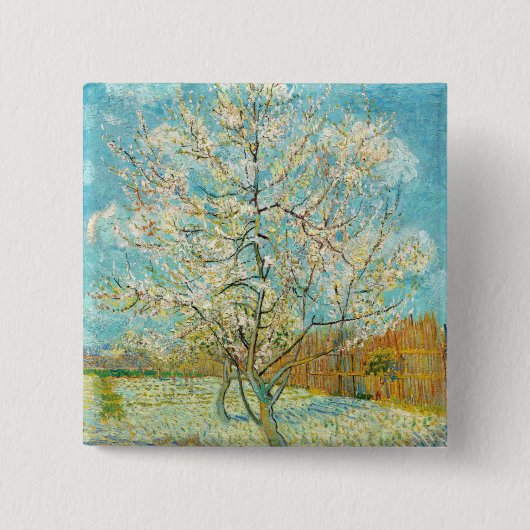 Vincent van Gogh - Pink Peach Tree in Blossom Button (Vorderseite)
