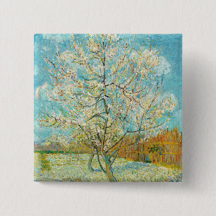Vincent van Gogh - Pink Peach Tree in Blossom Button