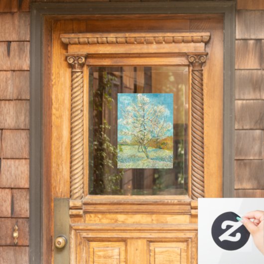 Vincent van Gogh - Pink Peach Tree in Blossom Fensteraufkleber (Haustür)