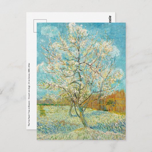 Vincent van Gogh - Pink Peach Tree in Blossom Postkarte (Vorne/Hinten)