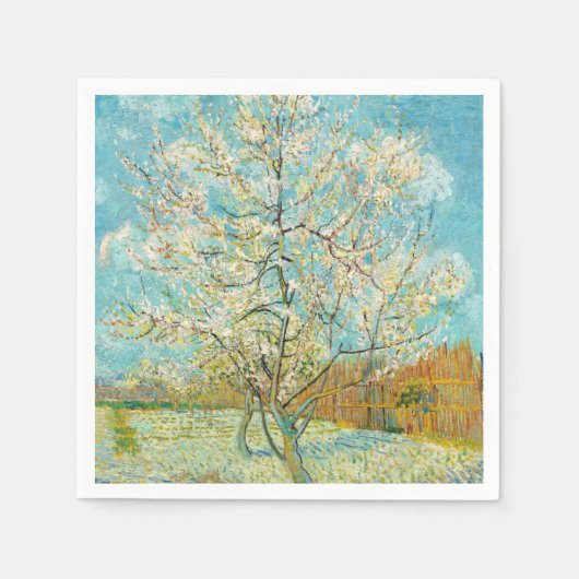 Vincent van Gogh - Pink Peach Tree in Blossom Serviette (Vorderseite)