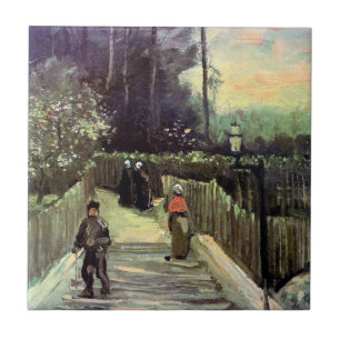 Vincent Van Gogh - Piste in Montmartre Fliese