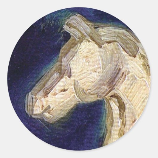 Vincent Van Gogh - Plaster Statuette eines Pferdes Runder Aufkleber (Vorderseite)