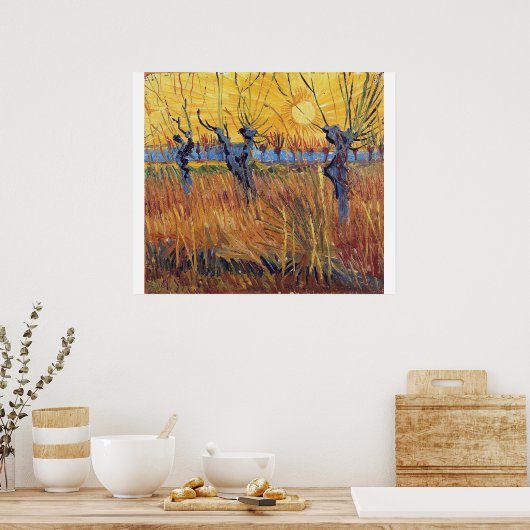 Vincent Van Gogh - Pollard Willows und Setting Sun Poster (Küche)
