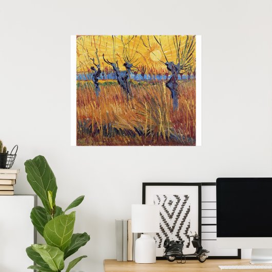 Vincent Van Gogh - Pollard Willows und Setting Sun Poster (Heimbüro)