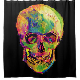 Vincent Van Gogh - Pop Art Halloween Skull Duschvorhang