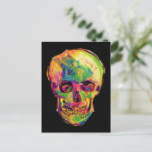 Vincent Van Gogh - Pop Art Halloween Skull Postkarte (Stehend Vorderseite)