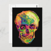 Vincent Van Gogh - Pop Art Halloween Skull Postkarte (Vorne/Hinten)