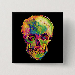 Vincent Van Gogh - Pop Art Halloween-Totenkopf Button