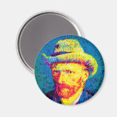 Vincent Van Gogh - Pop Art Self Portrait with Hat Magnet (Vorderseite/Rückseite)