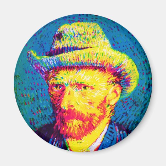 Vincent Van Gogh - Pop Art Self Portrait with Hat Magnet (Vorne)