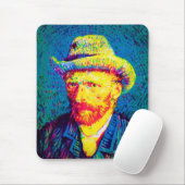 Vincent Van Gogh - Pop Art Self Portrait with Hat Mousepad (Mit Mouse)