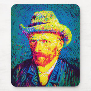 Vincent Van Gogh - Pop Art Self Portrait with Hat Mousepad