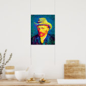 Vincent Van Gogh - Pop Art Self Portrait with Hat Poster (Küche)
