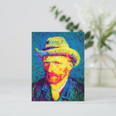Vincent Van Gogh - Pop Art Self Portrait with Hat Postkarte (Stehend Vorderseite)