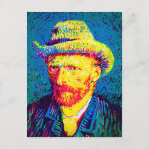 Vincent Van Gogh - Pop Art Self Portrait with Hat Postkarte