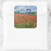 Vincent van Gogh - Poppy Field Quadratischer Aufkleber (Tasche)