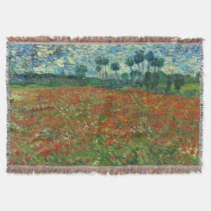 Vincent Van Gogh Poppy Field Vintag Art Decke