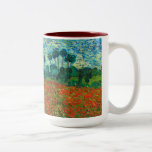 Vincent Van Gogh Poppy Field Vintag Art Zweifarbige Tasse<br><div class="desc">Vincent Van Gogh Poppy Field Vintag Fine Art Vincent Willem van Gogh war ein postimpressionistischer Maler, dessen Werk weit reichende Auswirkungen auf die Kunst des 20. Jahrhunderts hatte: Porträts, Selbstporträts, Landschaften und Stillleben von Zypressen, Blüten, Weizenfeldern und Sonnenblumen. Zwischen 1886 und 1890 fertigte Vincent van Gogh sieben verschiedene Gemälde mit...</div>
