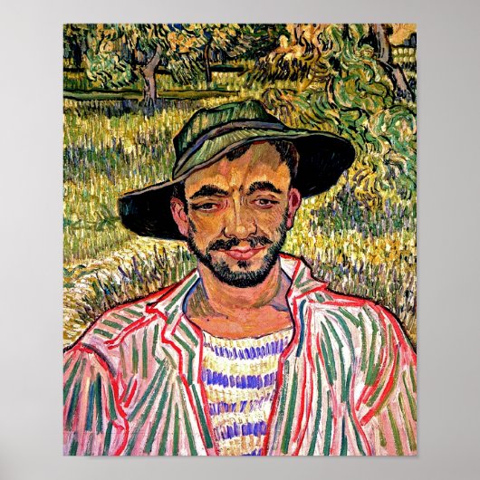 Vincent Van Gogh - Portrait eines jungen Bauern Poster (Vorne)