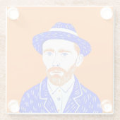 Vincent Van Gogh Portrait - Grafik Glasuntersetzer (Rückseite)